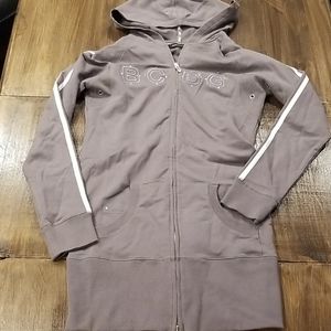BCBG Extra Long Zip Up Hoodie NWOT